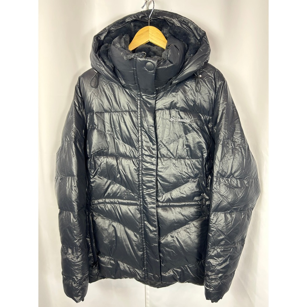 Columbia Omni-Shield Black Puffer Jacket‎ Faux Fur Hood XXL